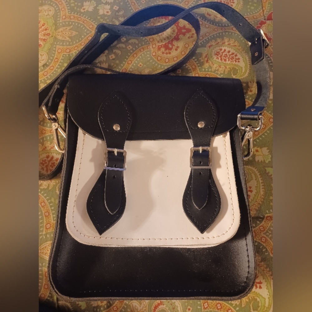 The Cambridge Satchel Company by Chris Benz Black and White Satchel Bag Purse
